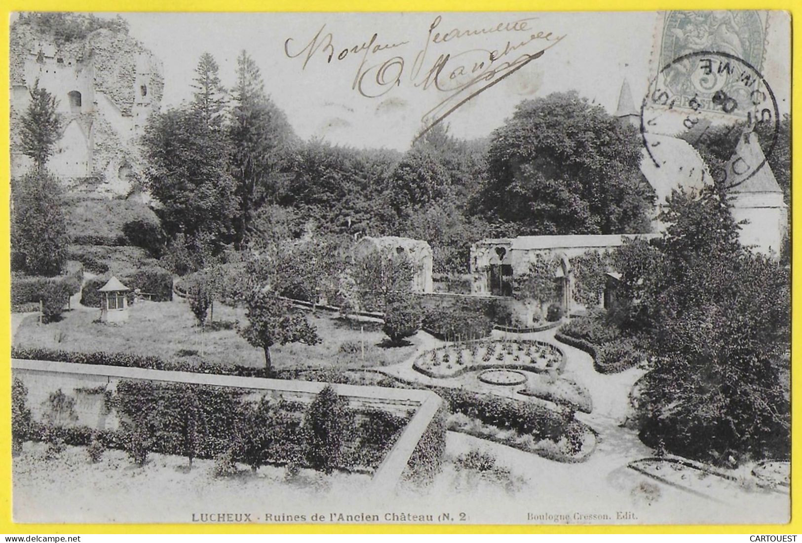 CPA LUCHEUX RUINES DE L ANCIEN CHATEAU 1908 - Lucheux