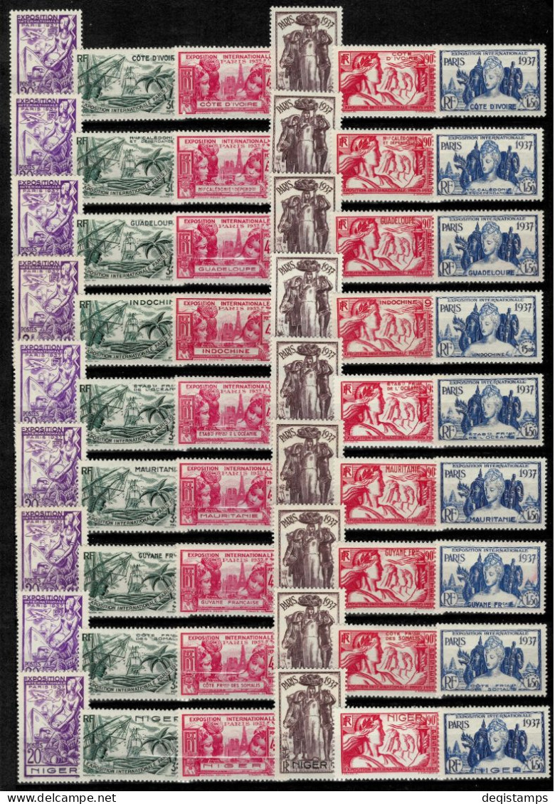 Paris International Exhibition 1937 - 9 Countries  Mint Never Hinged Collection - 1937 Exposition Internationale De Paris