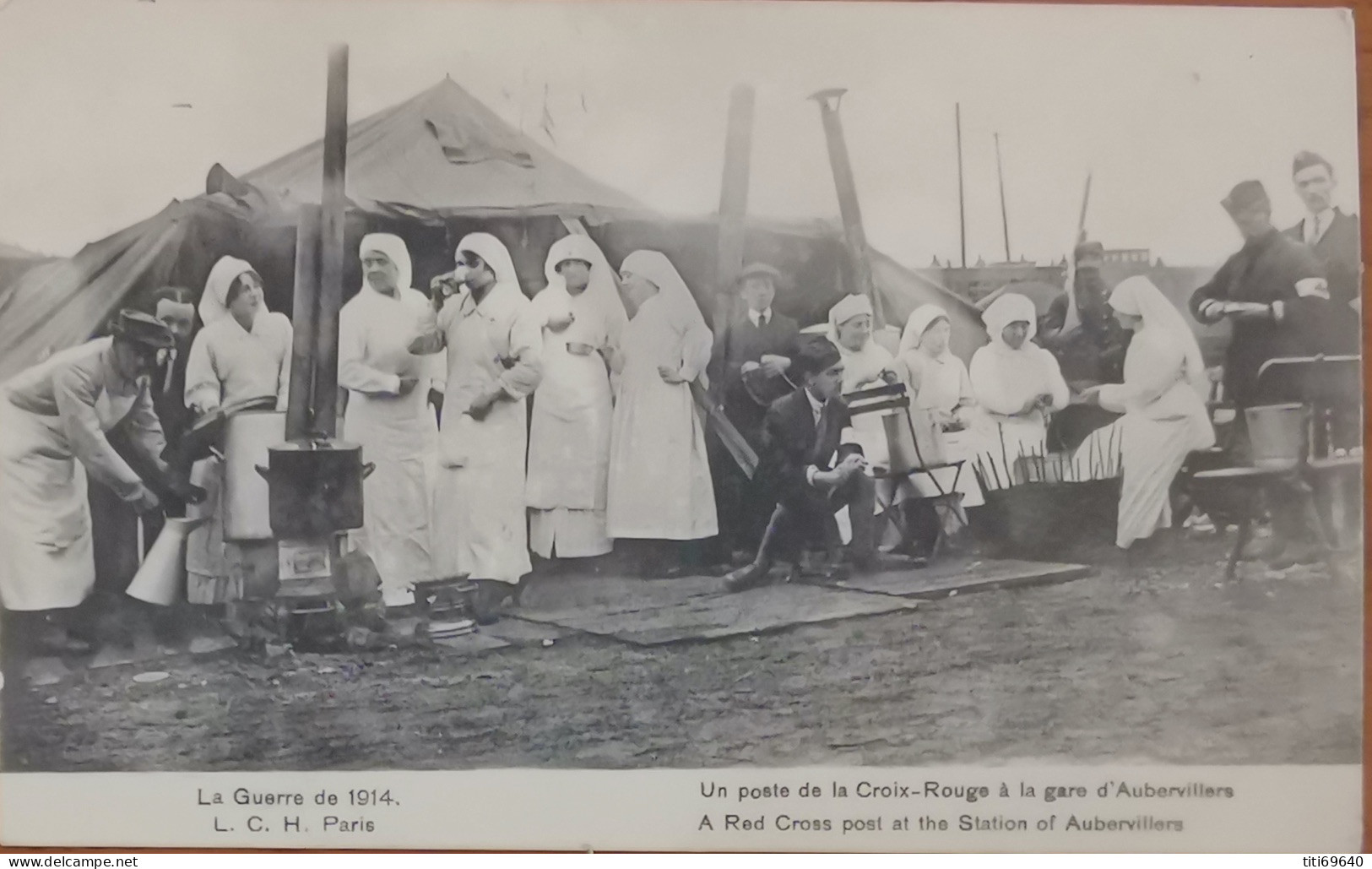 CPA La Guerre De 1914  L.C.H. Paris - Un Poste De La Croix-Rouge à La Gare D'Aubervilliers - Croix-Rouge