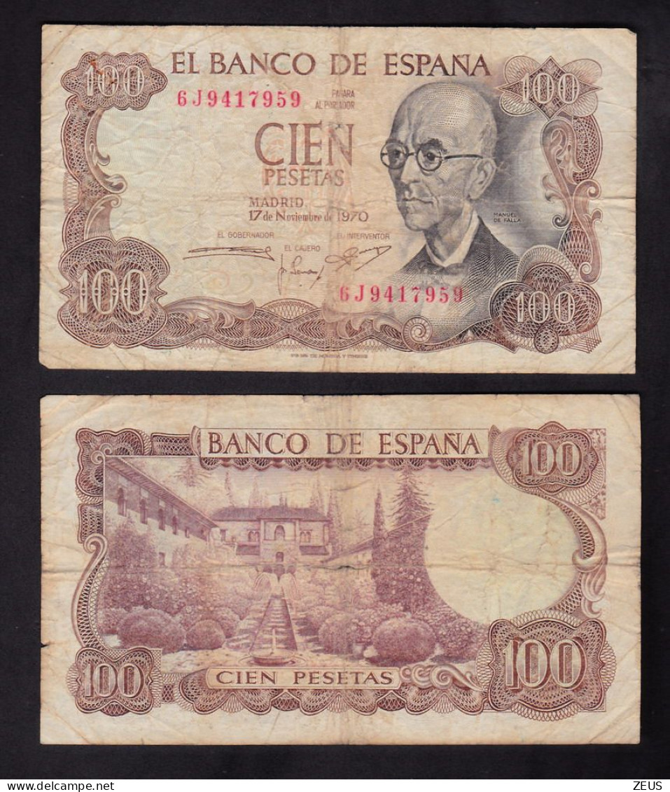 SPAGNA 100 PESETAS 1970 PIK 152 MB - 100 Peseten