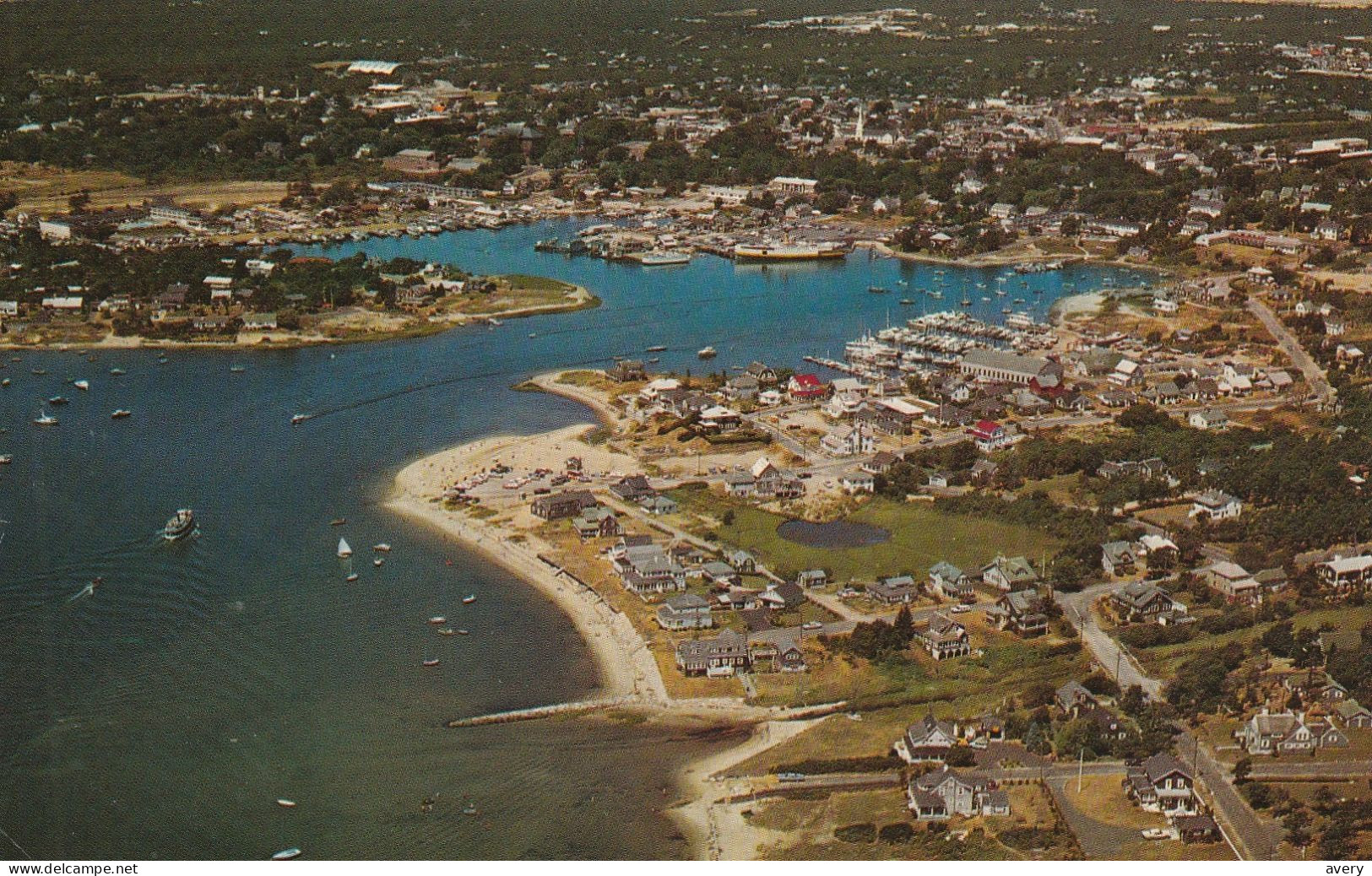 Aerial View Hyannis Harbor, Cape Cod, Massachusetts 2 Tape Marks On Back - Cape Cod