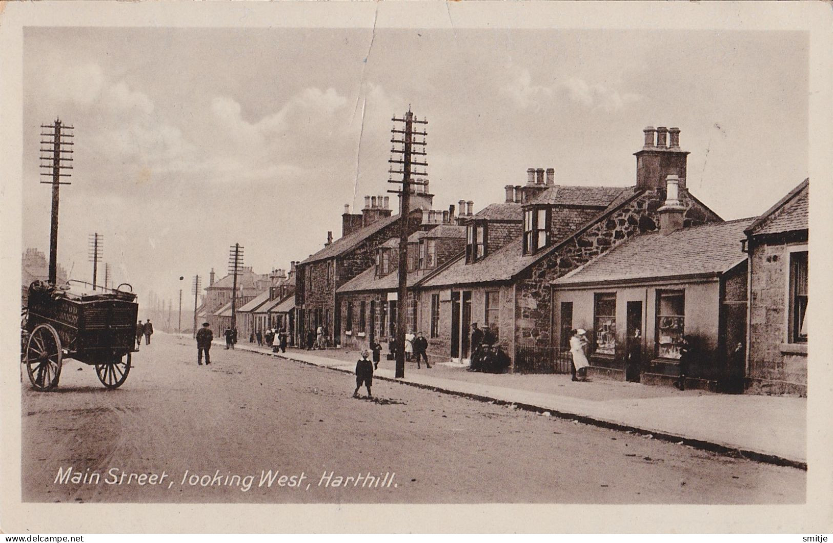 HARTHILL 1916 MAIN STREET LOOKING WEST - Lanarkshire / Glasgow