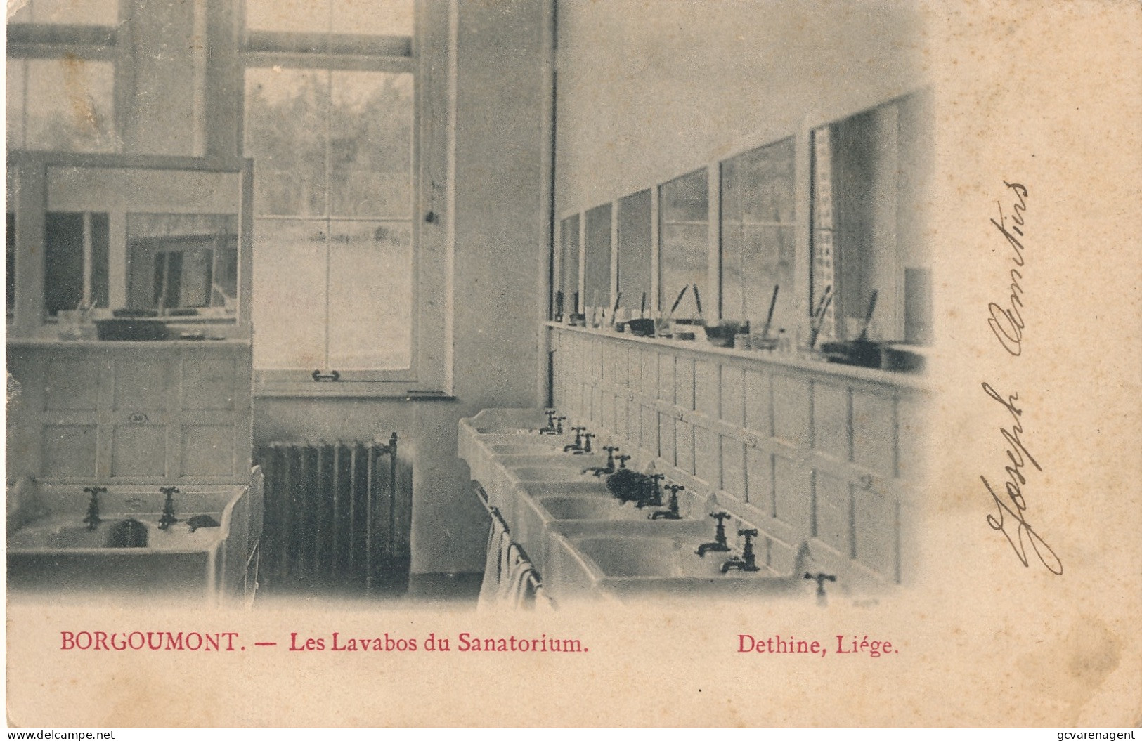 BORGOUMONT  LES LAVABOS DU SANATORIUM        2 SCANS - Stoumont