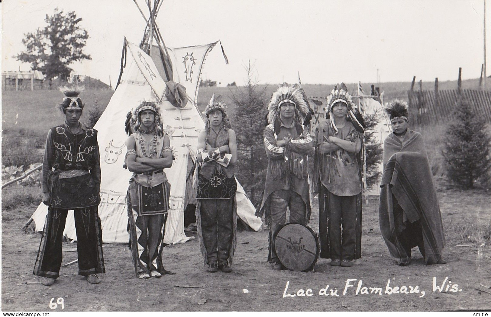 LAC DU FLAMBEAU - NATIVE PEOPLE - INDIANS - STARLAKE 1955 WISCONSIN - PHOTO POSTCARD - Altri & Non Classificati