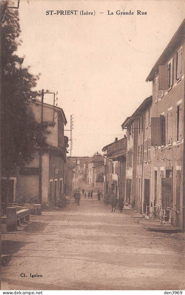 SAINT-PRIEST  (Rhône) - La Grande Rue - Voyagé 1930 (2 Scans) Jacquand à Chambon, Dépôt Des Machines P.L.M. à Dijon - Saint Priest