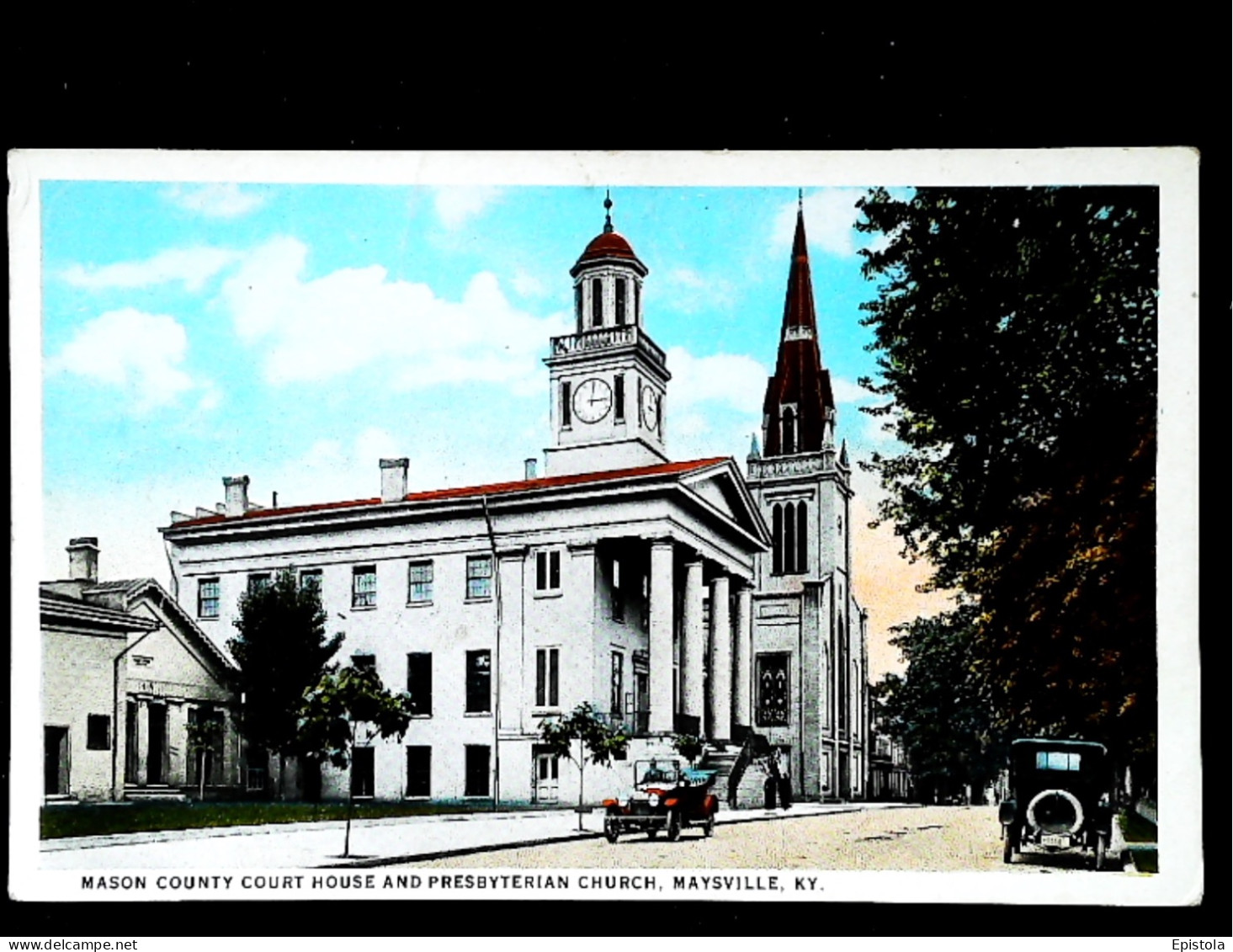 ►  MAYSVILLE Mason County House  & Presbyterian, Vintage Cars  Church 1920-30s - Andere & Zonder Classificatie