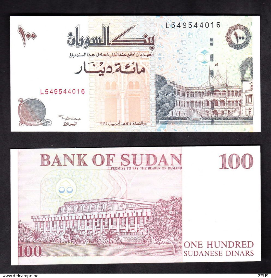 SUDAN 100 DINARS 1994 PIK 56 FDS - Sudan