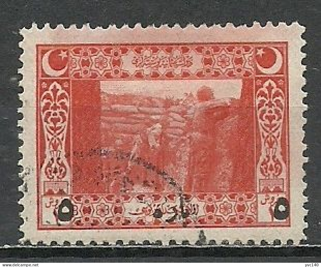 Turkey; 1917 Surcharged Postage Stamp - Gebruikt