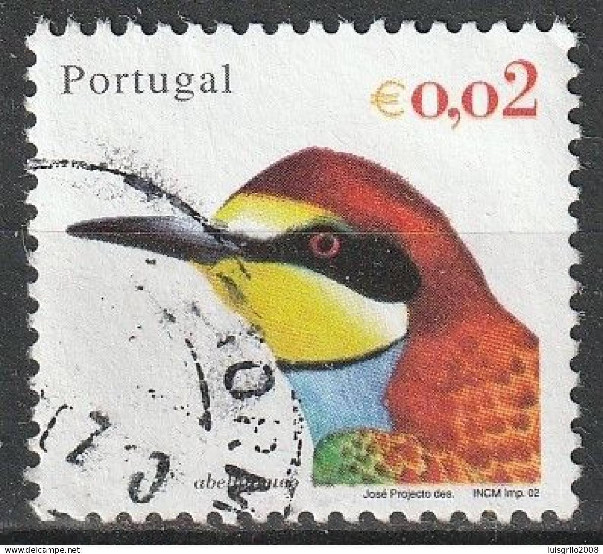 Portugal, 2002 - Aves De Portugal, €0,02 -|- Mundifil - 2844 - Usati