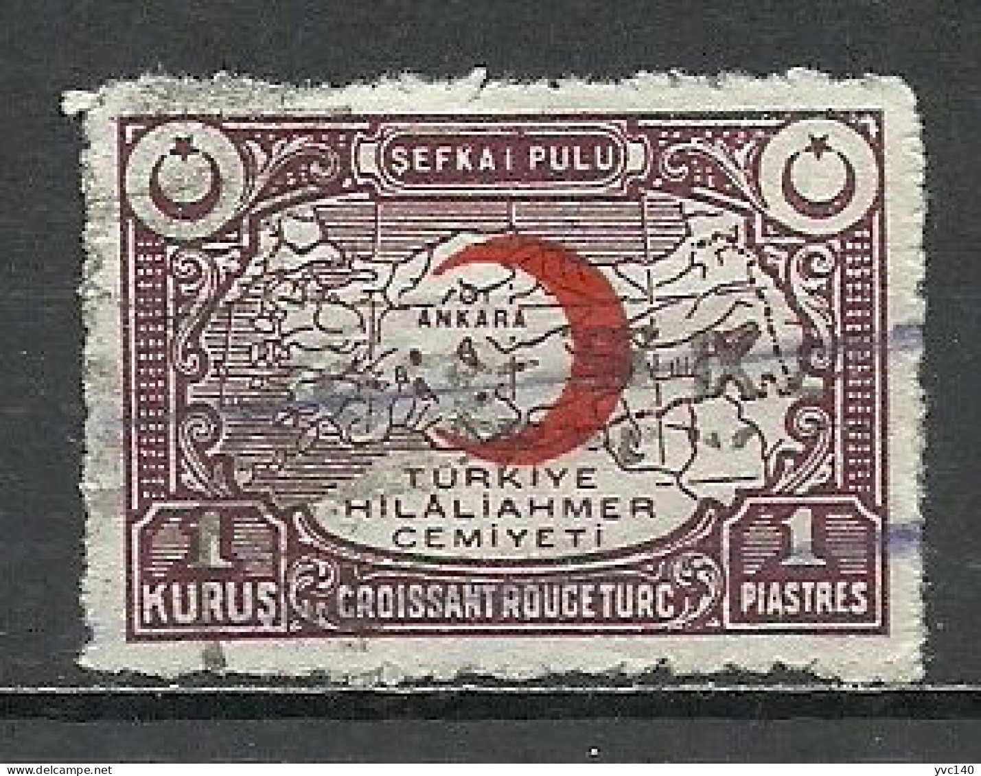 Turkey; 1934 Turkish Red Crescent Charity Stamp - Timbres De Bienfaisance