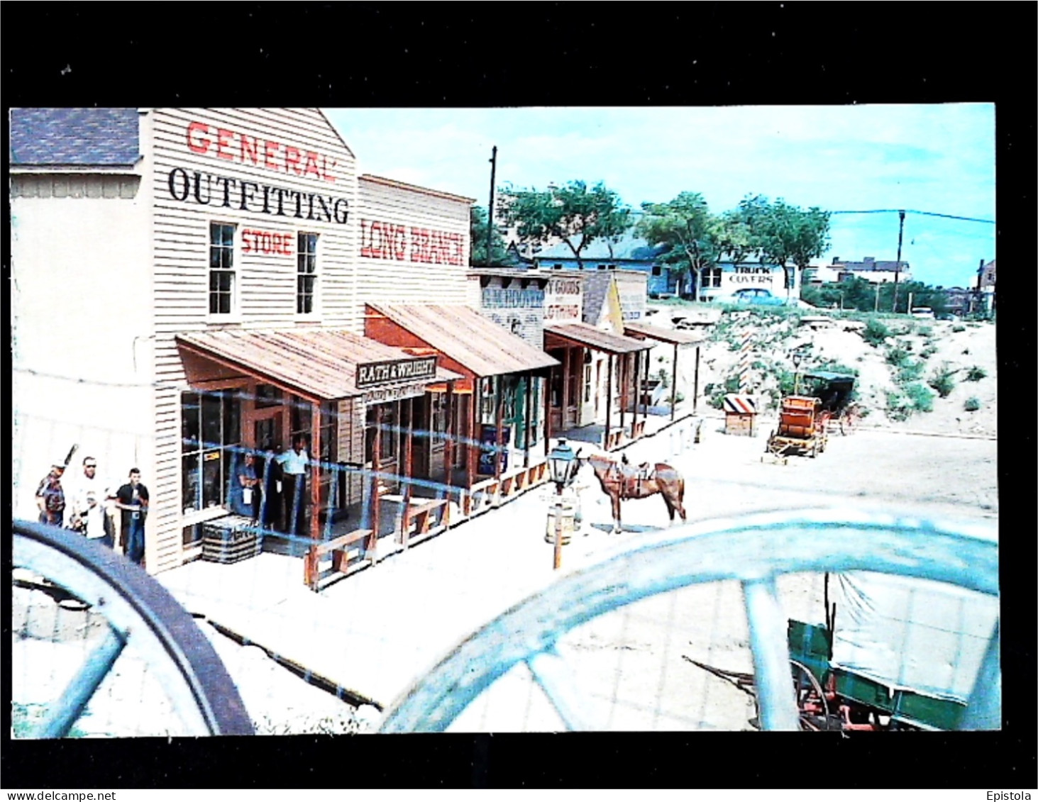 ► DODGE CITY Front Street Long Branch Saloon & General Outfitting Store Horse. Kansas. 1950s - Sonstige & Ohne Zuordnung