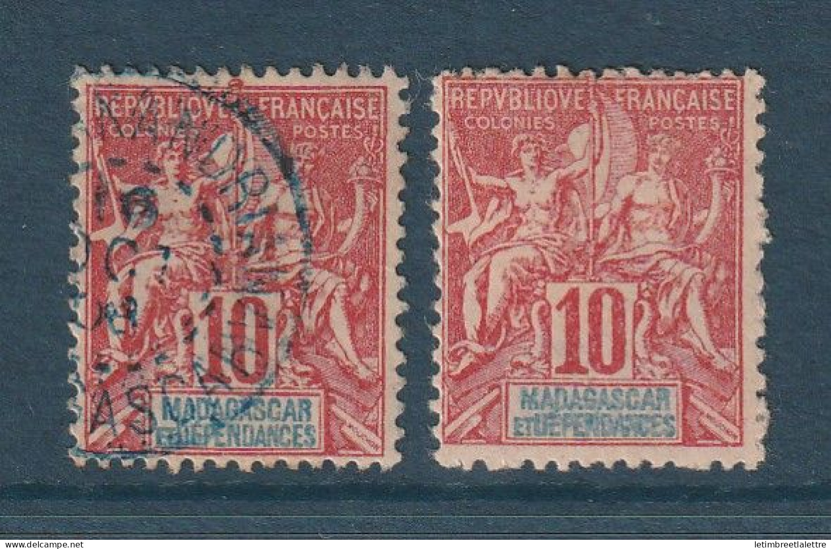Madagascar - YT N° 43 * Et Oblitéré - Neuf Avec Charnière - 1900 1906 - Unused Stamps