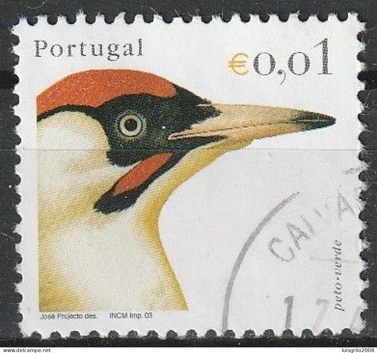 Portugal, 2003 - Aves De Portugal, €0,01 -|- Mundifil - 2934 - Usati