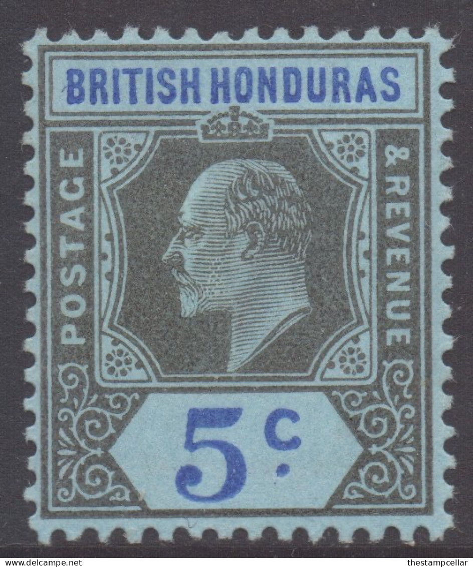 British Honduras Scott 60 - SG82, 1902 Edward VII 5c MH* - Honduras Británica (...-1970)