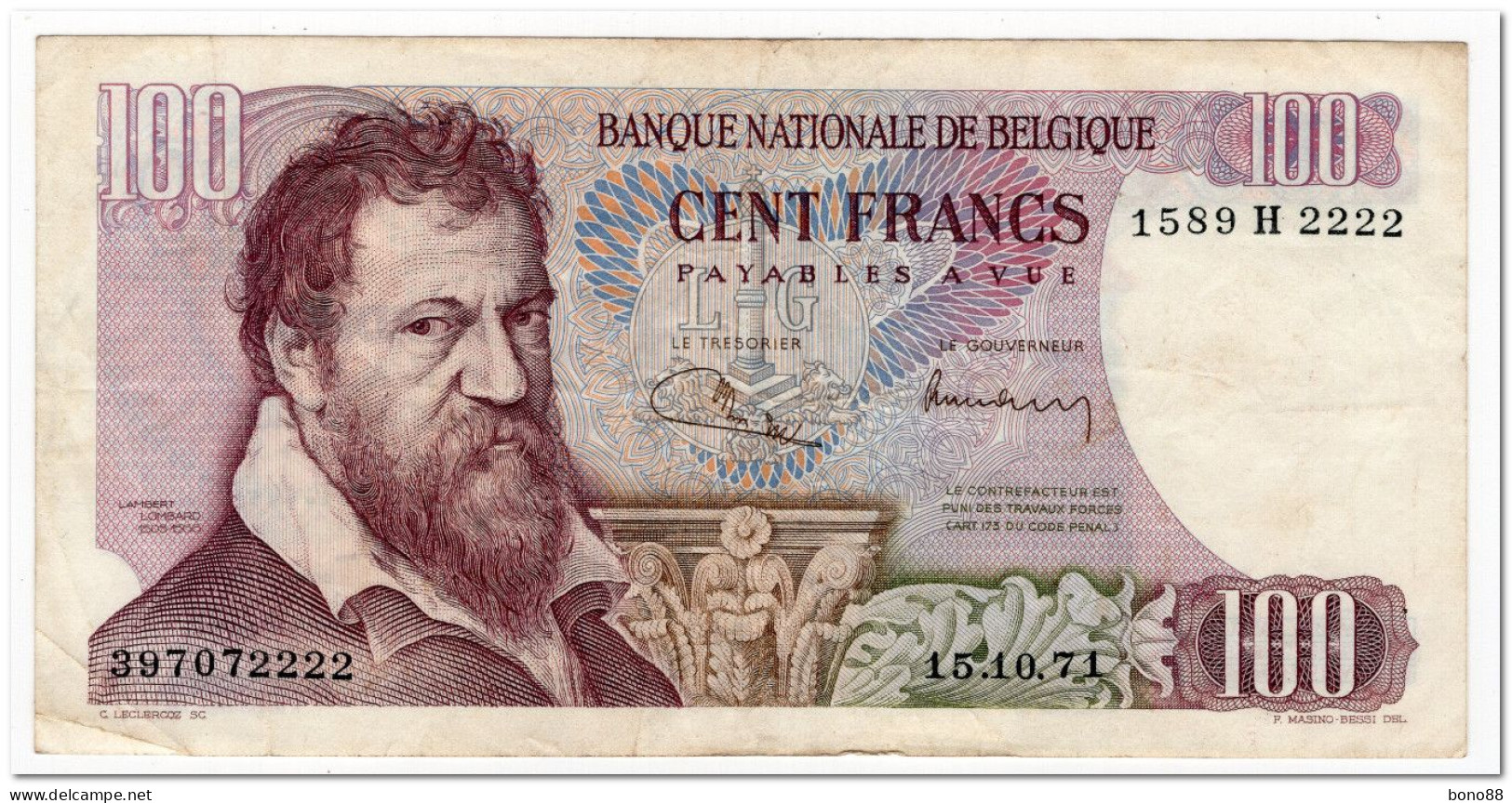 BELGIUM,100 FRANCS,1971,P.134,VF - 100 Francos