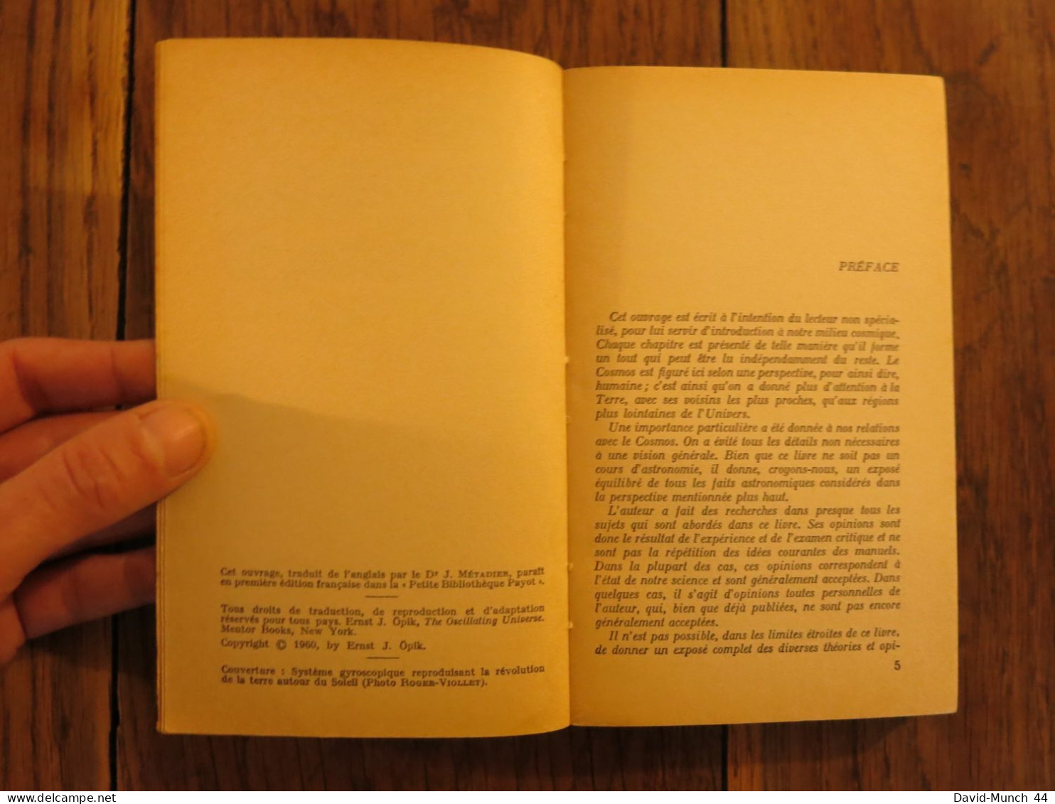 Initiation à l'astronomie de Ernest J. Opik. Collection "Petite bibliothèque Payot", N° 68. 1964