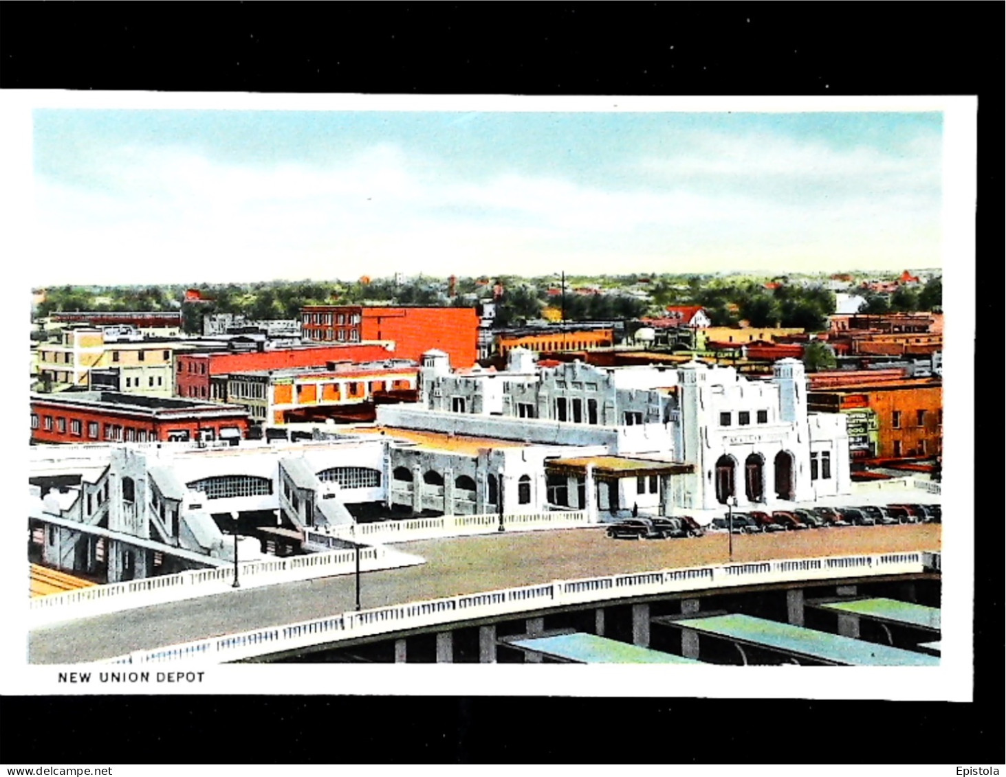 ► NEW UNION DEPOT & NATIONAL BANK BLDG Vintage Cars  1930s  Carte Fine Provenance Carnet "Greetings From Tusla Oklahoma" - Tulsa