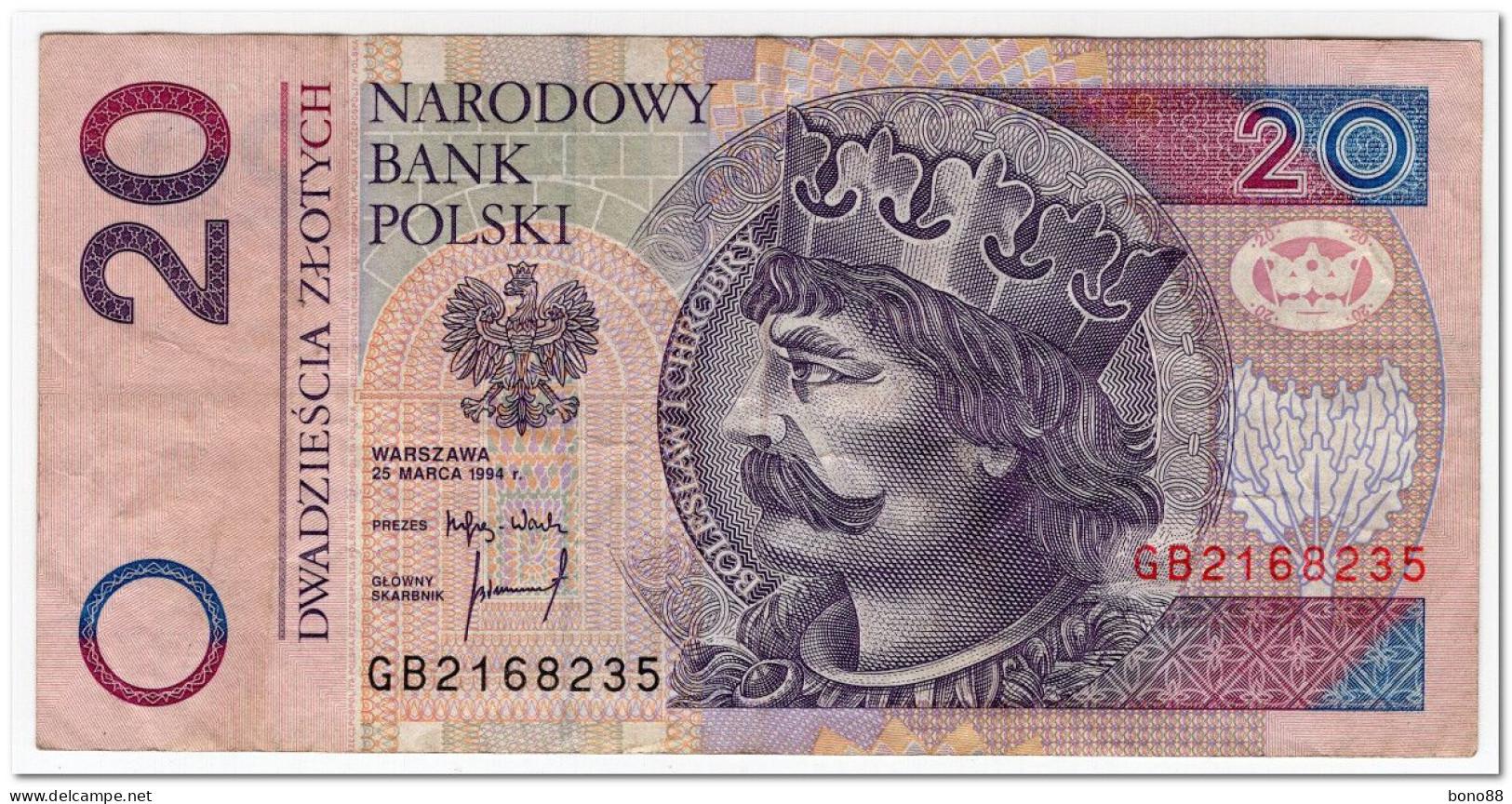 POLAND,20 ZLOTYCH,1994, (1995) P.174,FINE+ - Pologne