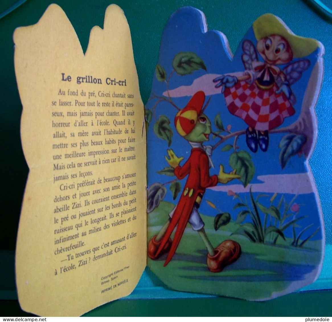 Conte Pour Enfants  LE GRILLON CRI CRI , ENFANTINA , Ca1950 ,SMALL  BOOK CHILDREN, Die Cut , DRESSED CRICKET , BEE - Contes