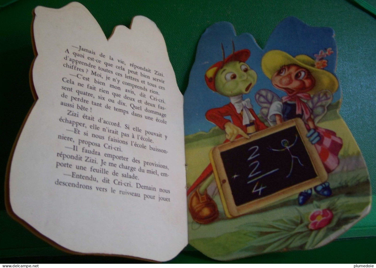 Conte Pour Enfants  LE GRILLON CRI CRI , ENFANTINA , Ca1950 ,SMALL  BOOK CHILDREN, Die Cut , DRESSED CRICKET , BEE - Racconti
