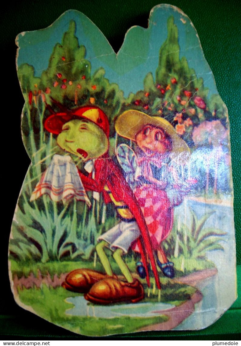 Conte pour enfants  LE GRILLON CRI CRI , ENFANTINA , ca1950 ,SMALL  BOOK CHILDREN, die cut , DRESSED CRICKET , BEE