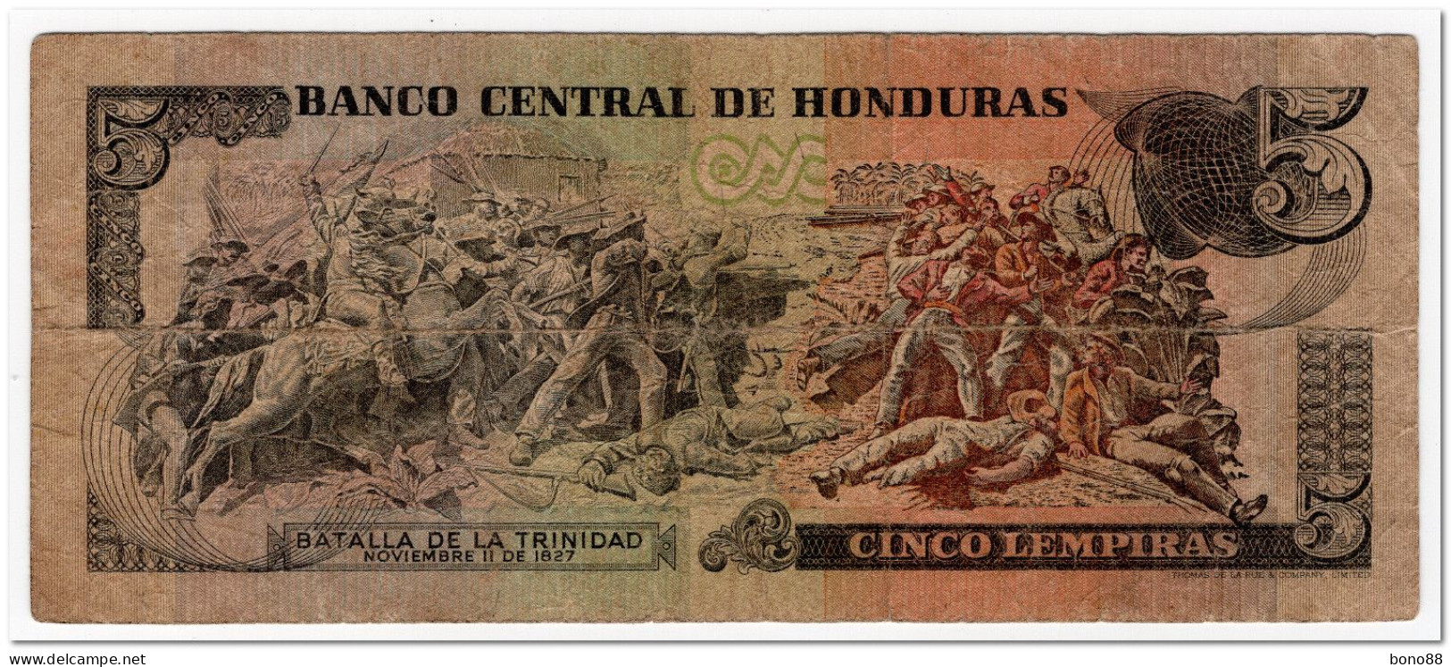HONDURAS,5 LEMPIRAS,1978,P.63a,CIRCULATED - Honduras