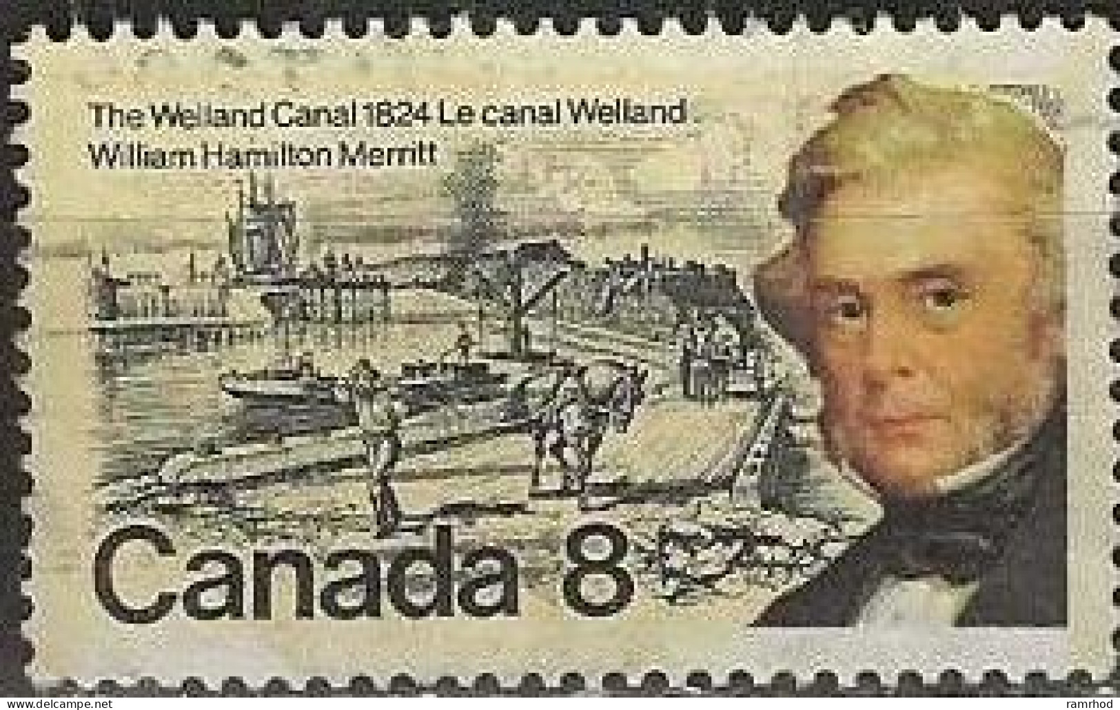 CANADA 1974 William Merritt Commemoration - 8c. - Merritt And Welland Canal FU - Oblitérés