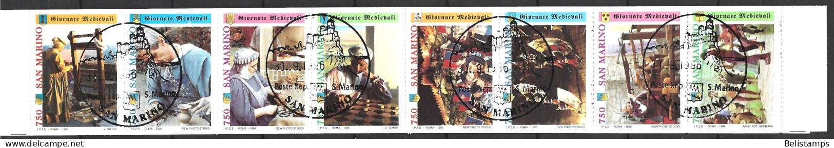San Marino 1996. Scott #1365a (U) Medieval Days Celebration  *Complete Booklet* - Used Stamps