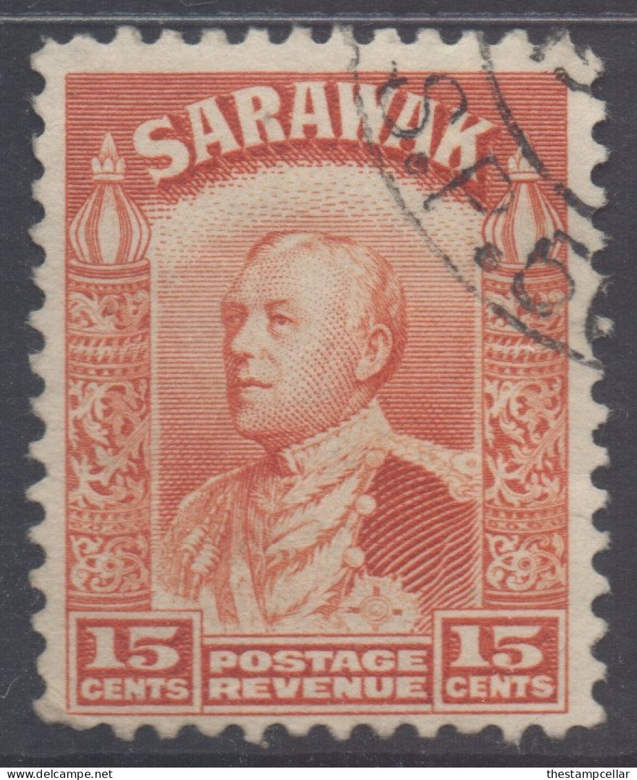 Sarawak Scott 123 - SG115, 1934 Sir Charles Vyner Brooke 15c Orange Used - Sarawak (...-1963)