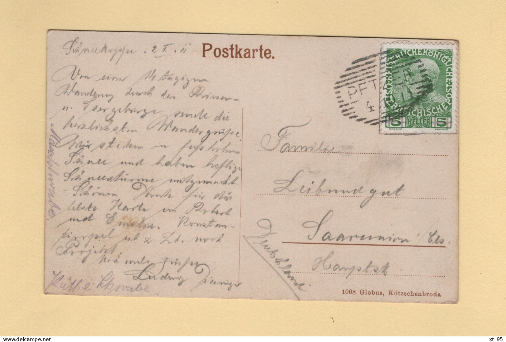 Autriche - Pftzer - 4-10-1911 - Brieven En Documenten