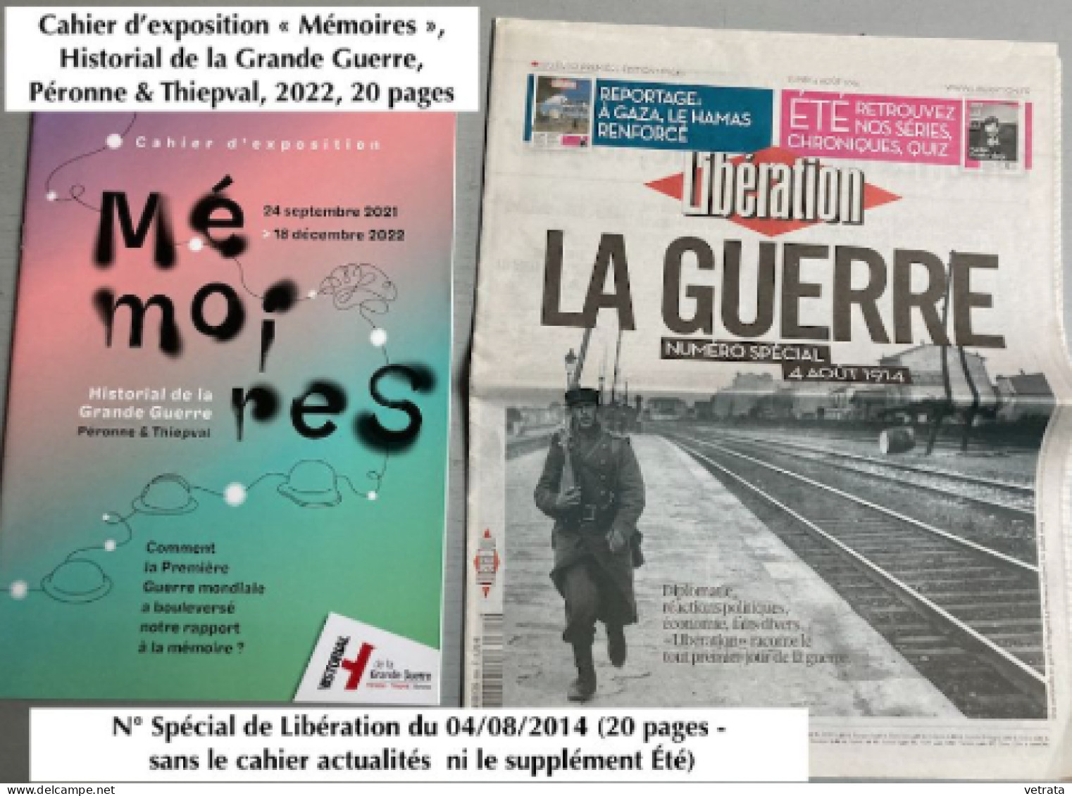 14/18 : 2 Livres, 1 revue, 1 Magazine, 1 Journal, 2 Fac Similés, 1 Brochure & 7 Documents