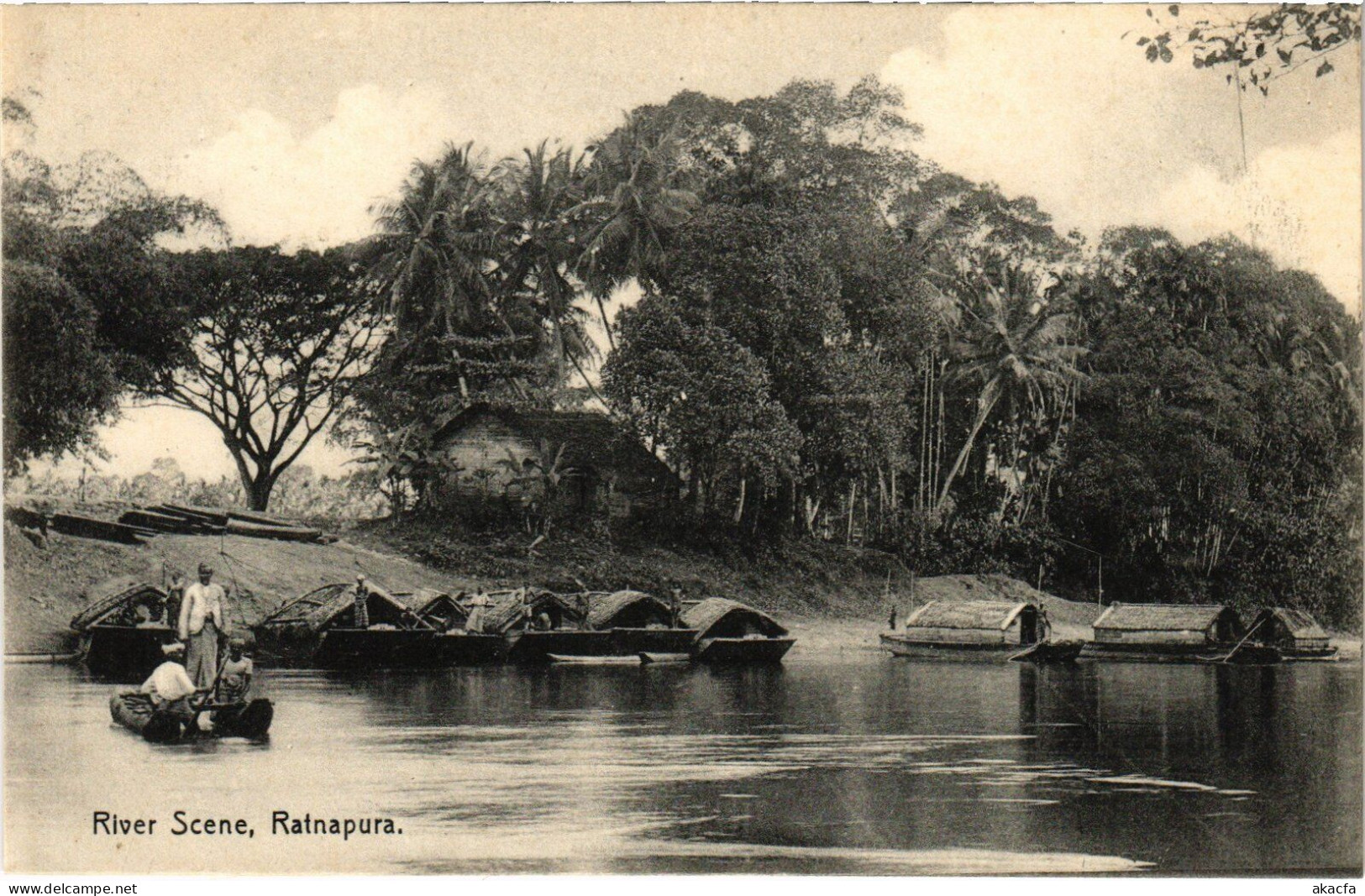 PC CEYLON SRI LANKA RATNAPURA RIVER SCENE (a49739) - Sri Lanka (Ceylon)