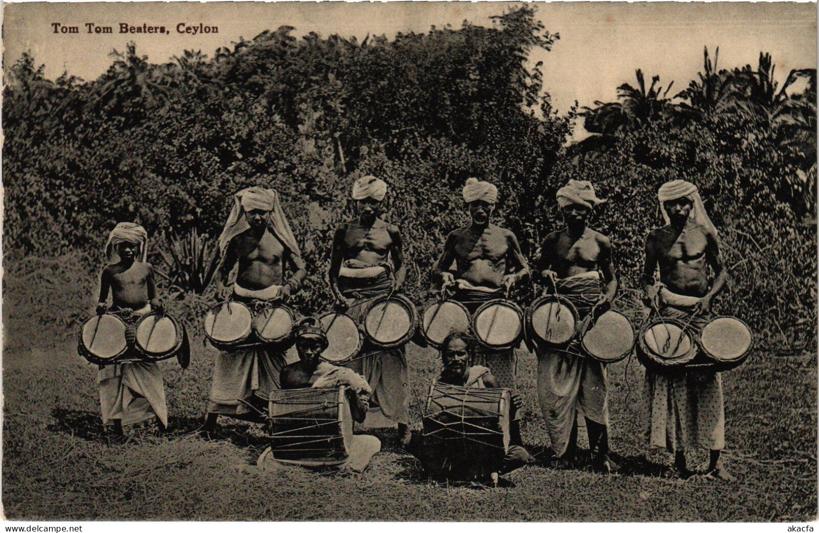 PC CEYLON SRI LANKA ETHNIC TYPES TOM TOM BEATERS (a49740) - Sri Lanka (Ceylon)