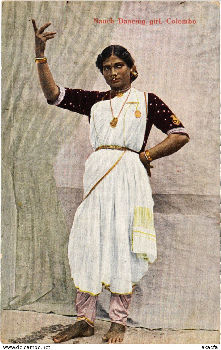 PC CEYLON SRI LANKA ETHNIC TYPES COLOMBO NAUCH DANCING GIRL (a49745) - Sri Lanka (Ceylon)