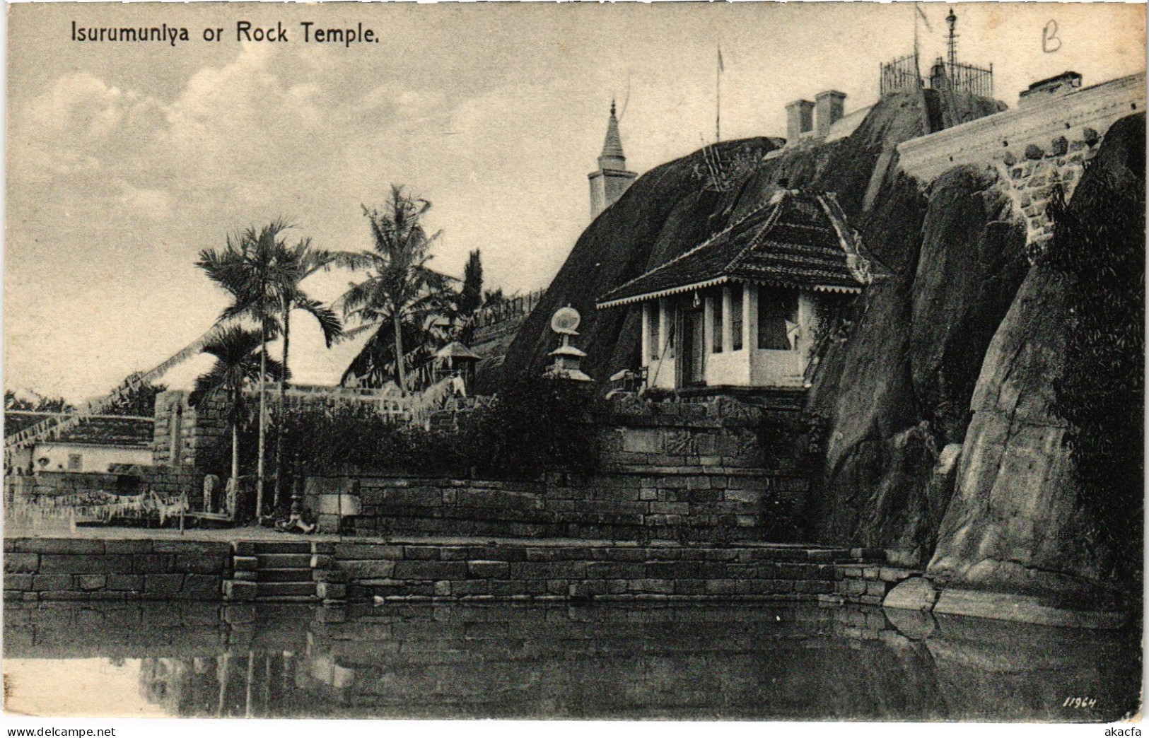 PC CEYLON SRI LANKA ISURUMUNIYA TEMPLE ROCK TEMPLE (a49750) - Sri Lanka (Ceylon)