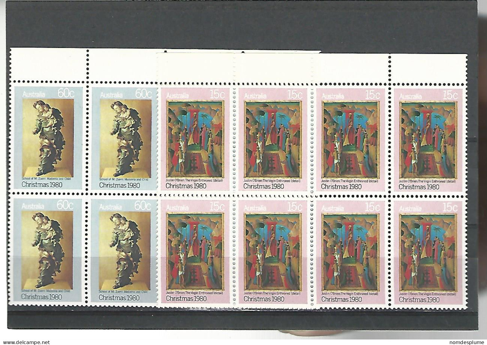 54408 ) Collection Australia Blocks Christmas 1980 - Collections