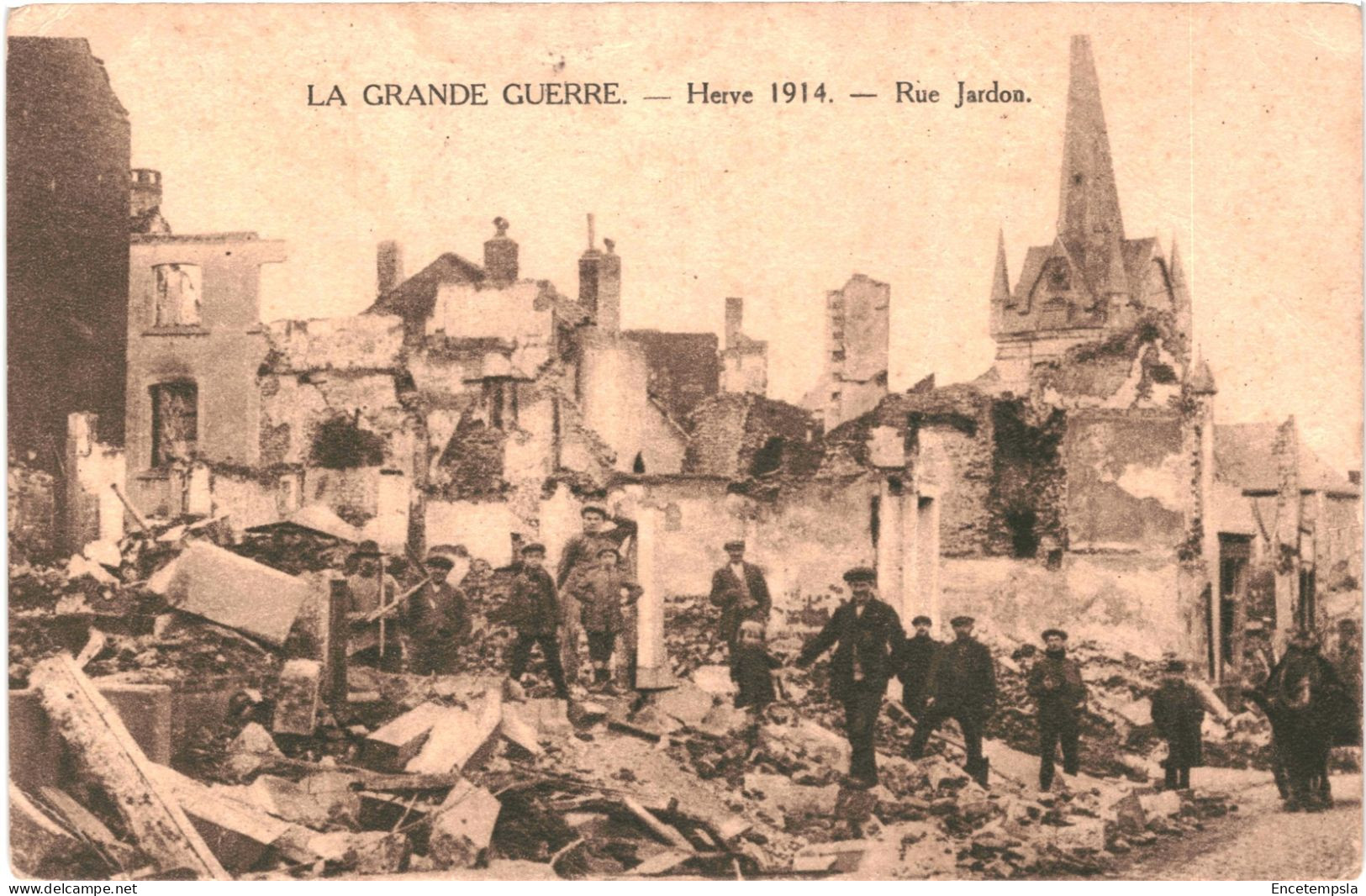 CPA Carte Postale Belgique Herve Rue Jardon Ruines Guerre 1914-18 VM73735ok - Herve