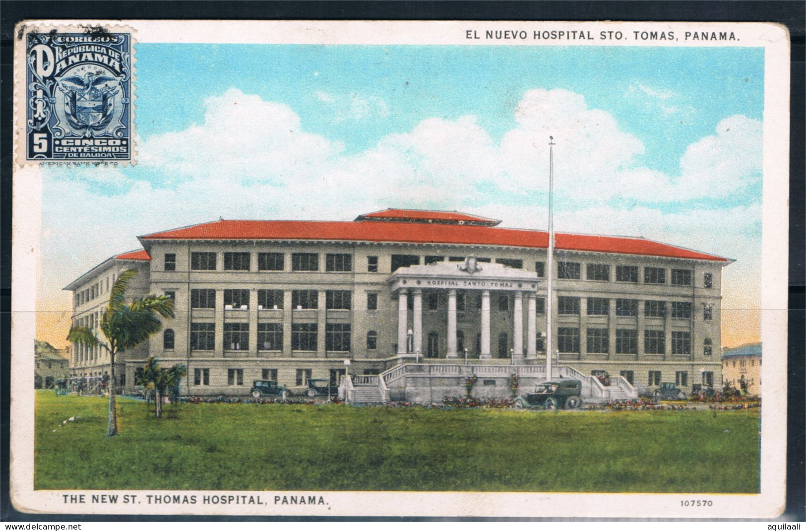 Panama, 1928. Ospedale St. Thomas. Cartolina A Colori Viaggiata. - Panama