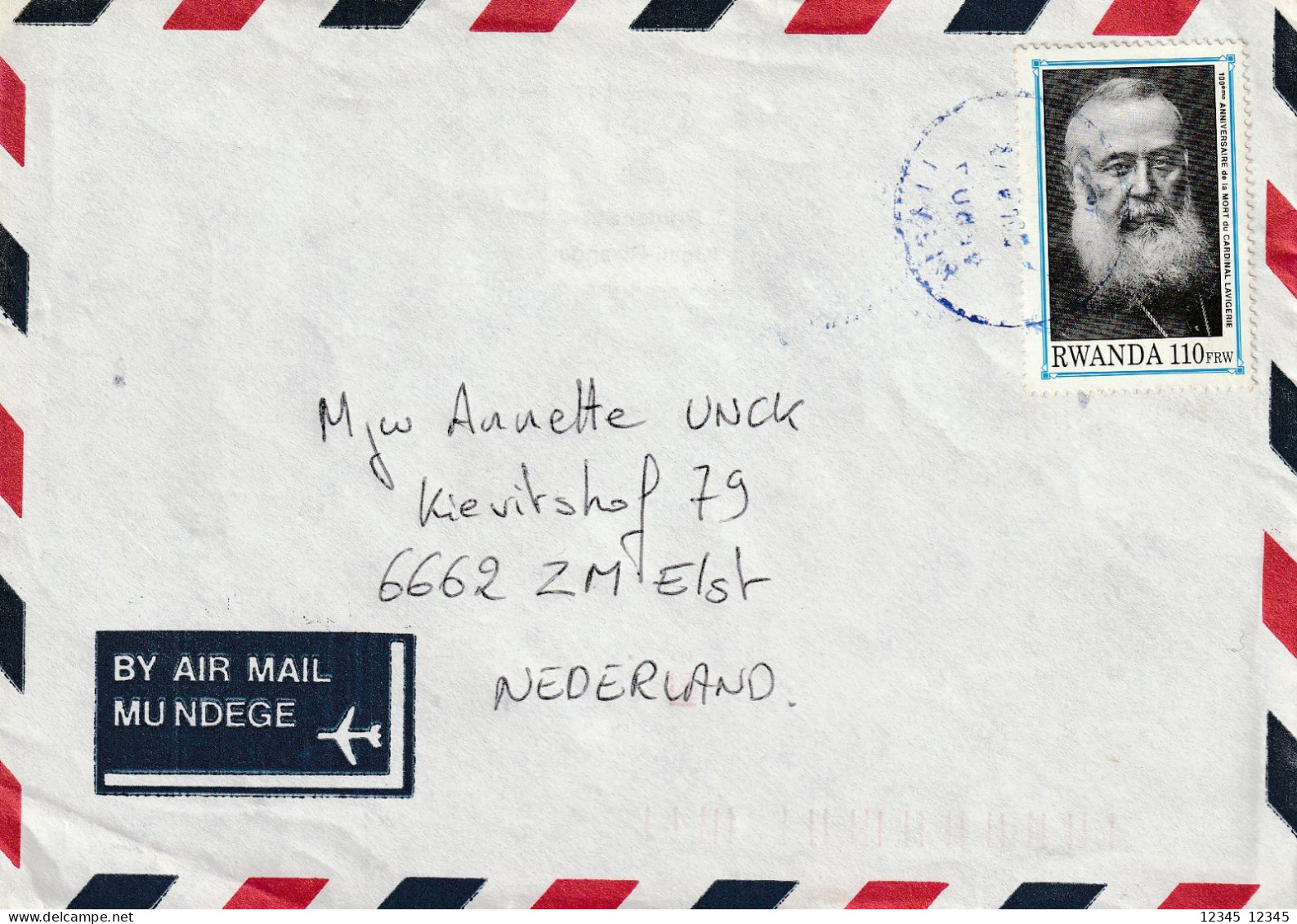 Rwanda 199?, Letter From Kigali To Netherland - Briefe U. Dokumente