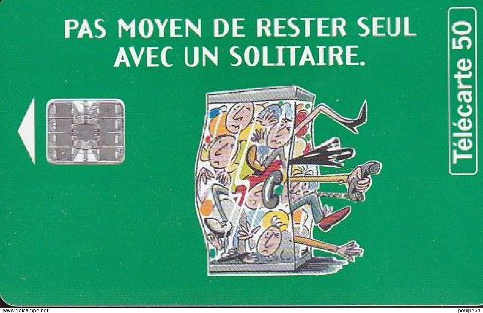 F608 - 12/1995 - SOLITAIRE - 50 SC7 - (verso : Deux Lignes Vers Le Bas) - 1995