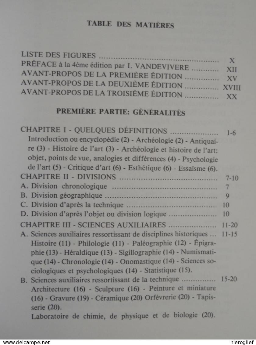 Introduction à L'archéologie Et à L'histoire De L'art Par Jacques Lavalleye 1979 Louvain-la-Neuve Monumen Ts Objets - Arqueología