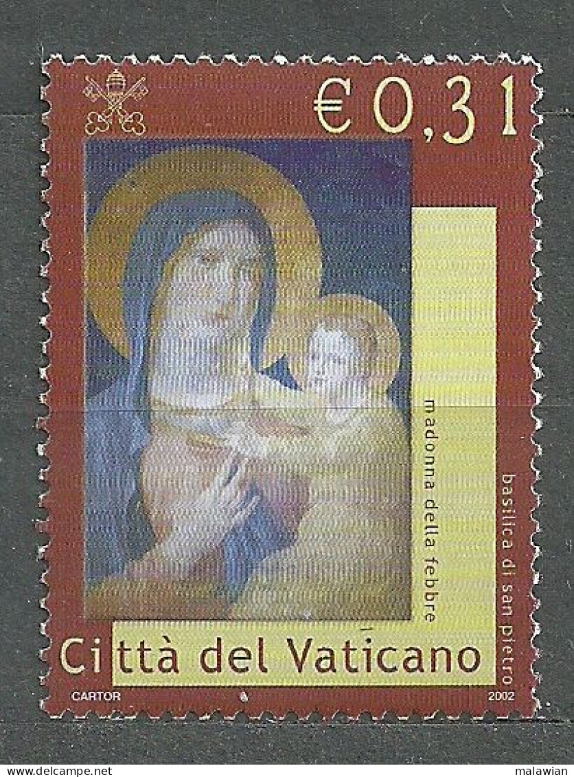 Vatican, 2002 (#1396d), Madonna Of Fever, Painting, St. Peter's Basilica, Madonna Des Fiebers, Gemälde - 1v Single - Paintings