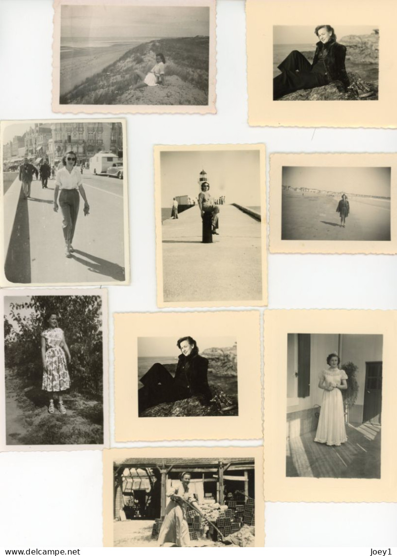 1 Lot De 43 Photos De Femmes Années 50 Format Album - Personnes Anonymes