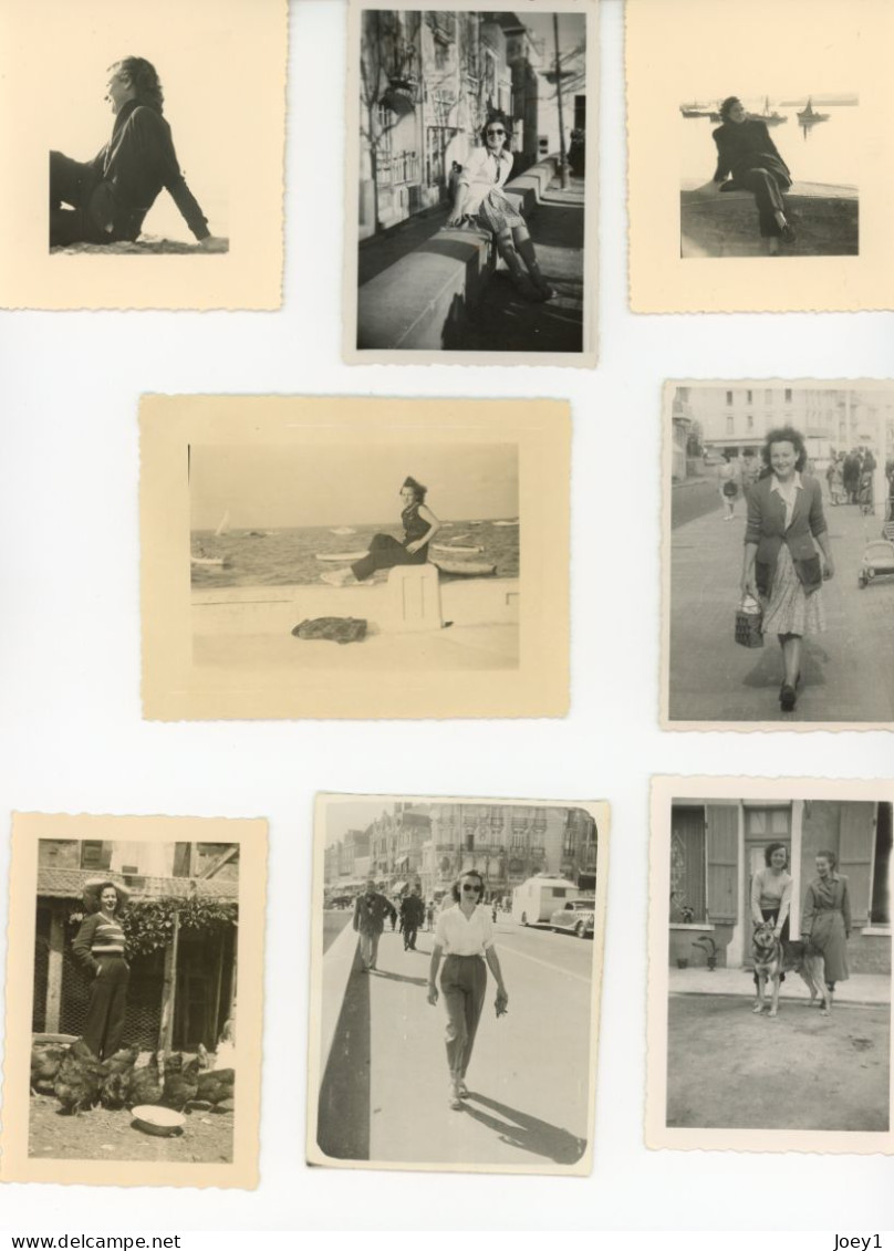 1 Lot De 43 Photos De Femmes Années 50 Format Album - Personnes Anonymes