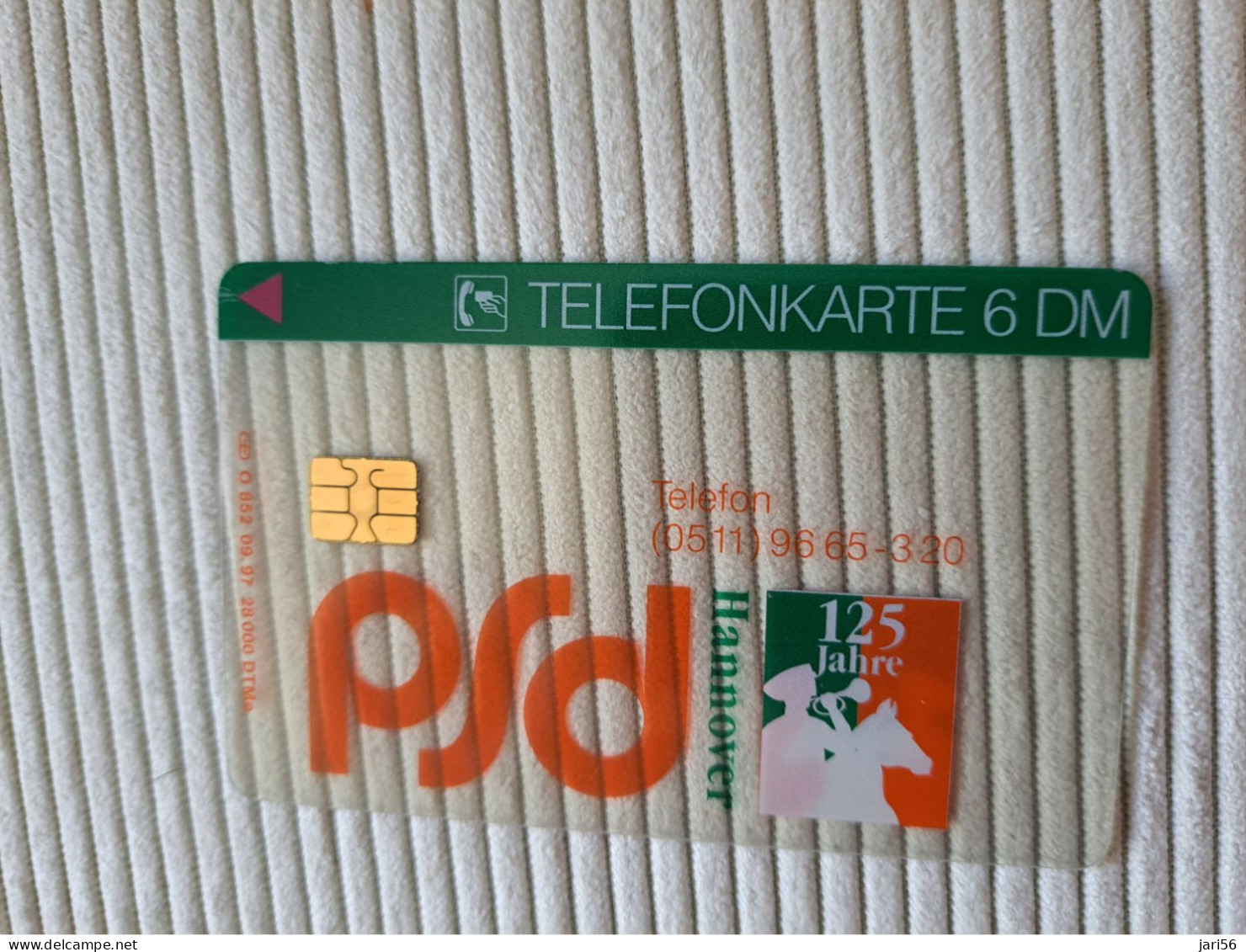 DUITSLAND/ GERMANY  CHIPCARD/TRANSPARANT/ PSD 125 YEAR/ HORSE/ /  O852/ 28000 EX  / 6 DM  CARD  / FINE USED  **15745** - S-Series: Schalterserie Mit Fremdfirmenreklame