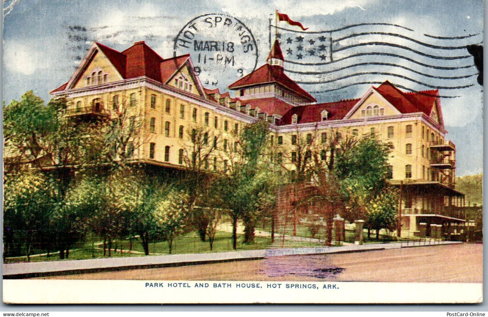46032 - USA - Hot Springs , Park Hotel And Bath House , Arkansas - Gelaufen 1913 - Hot Springs