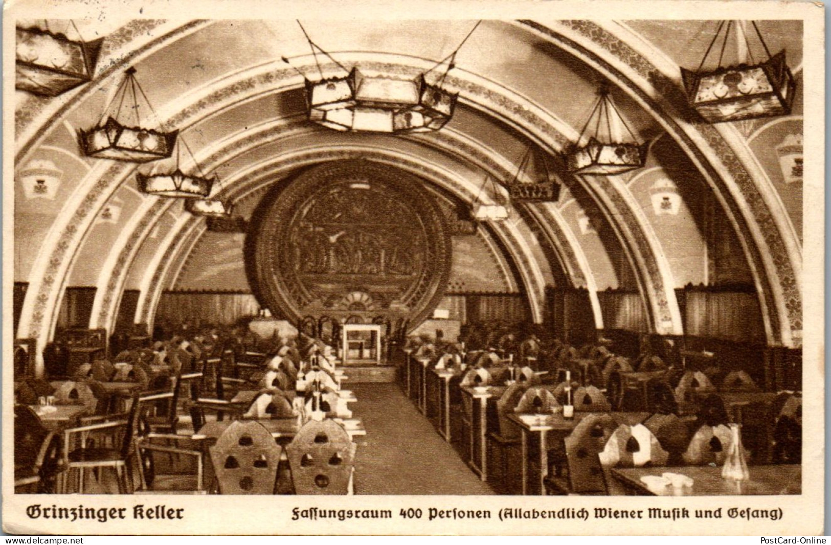 46014 - Wien - Wiener Rathauskeller , Grinzinger Keller , Grinzing , Otto Kaferer - Gelaufen 1933 - Grinzing