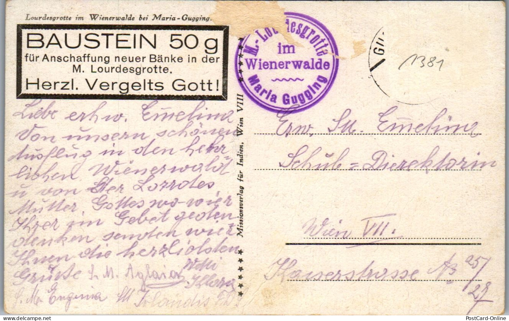 45906 - Niederösterreich - Klosterneuburg , Maria Gugging , Lourdesgrotte Im Wienerwald - Gelaufen  - Klosterneuburg