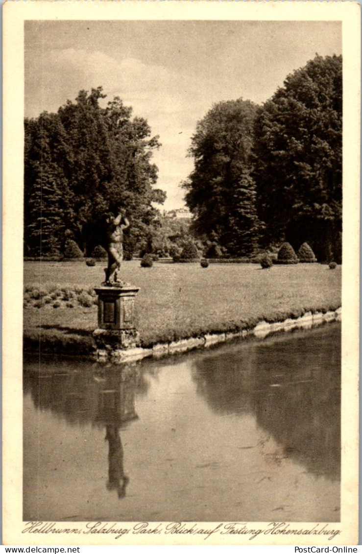 45817 - Salzburg - Hellbrunn , Park , Blick Auf Festung Hohensalzburg , Feldpost - Gelaufen 1942 - Salzburg Stadt