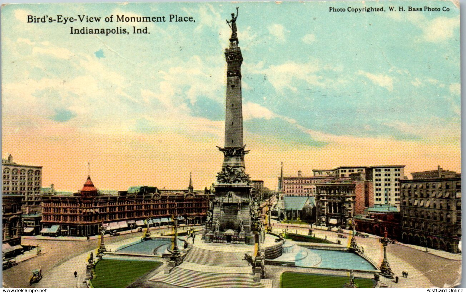 46538 - USA - Indianapolis , Bird's Eye View Of Monument Place , Indiana - Gelaufen 1913 - Lafayette